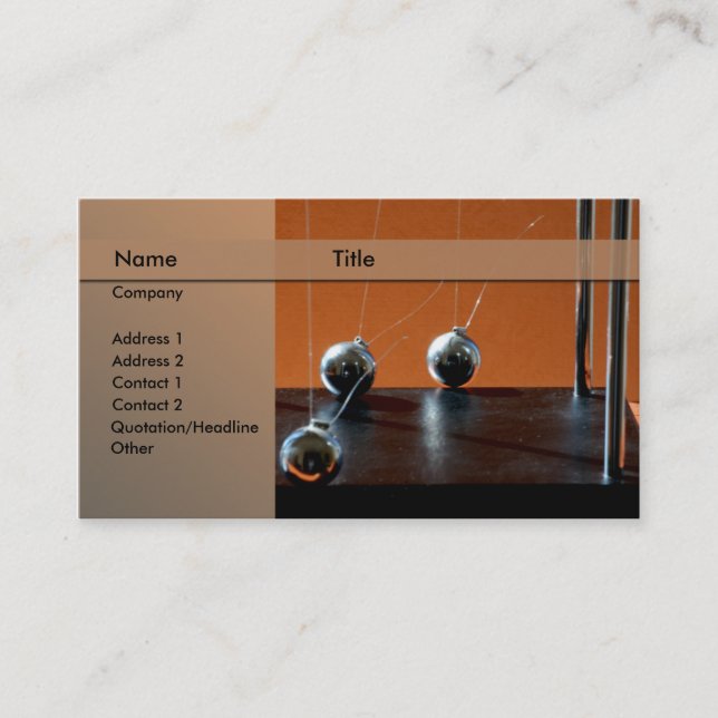 Newton's cradle business card (Front)
