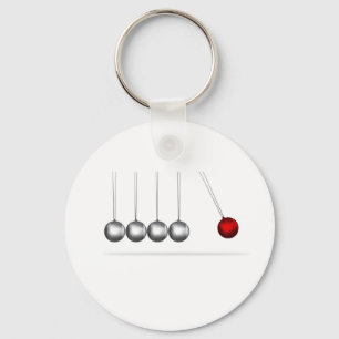 newtons cradle silver balls concept key ring