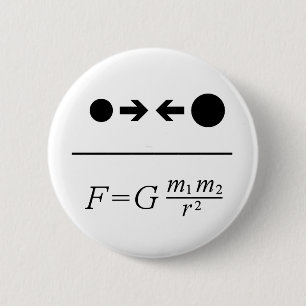 Newton's Law Of Gravitation 6 Cm Round Badge
