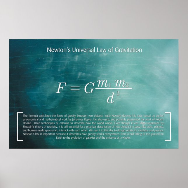 Newton's Universal Law of Gravitation - Poster (Front)