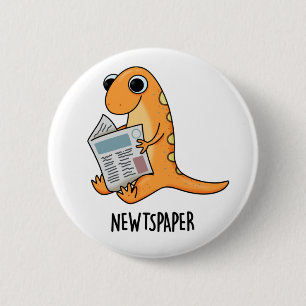 Newtspaper Funny Newt Pun  6 Cm Round Badge