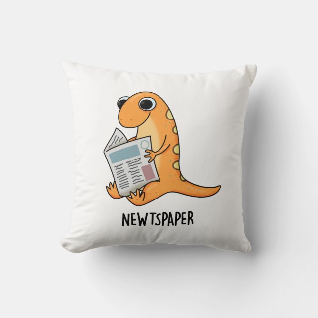 Newtspaper Funny Newt Pun  Cushion (Front)