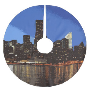 NewYork001Q-7874px Brushed Polyester Tree Skirt