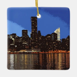 NewYork001Q-7874px Ceramic Ornament