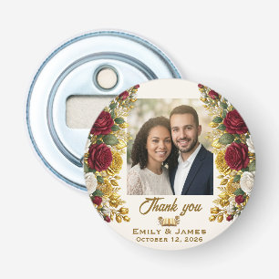 Newyork Rose Photo Wedding Bottle Opener