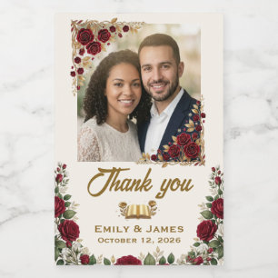Newyork Rose Photo Wedding Label