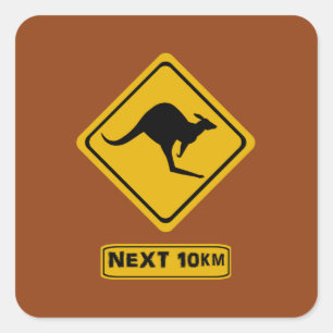 next 10 km kangaroos square sticker