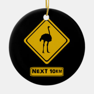next 10 km ostriches ceramic ornament