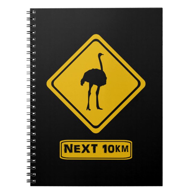 next 10 km ostriches notebook (Front)