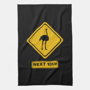 next 10 km ostriches tea towel
