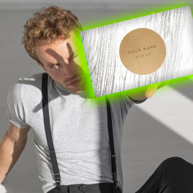 Next Appointment Circle Kraft Silver White Wood Card (Next Appointment Circle Kraft Silver White Wood)