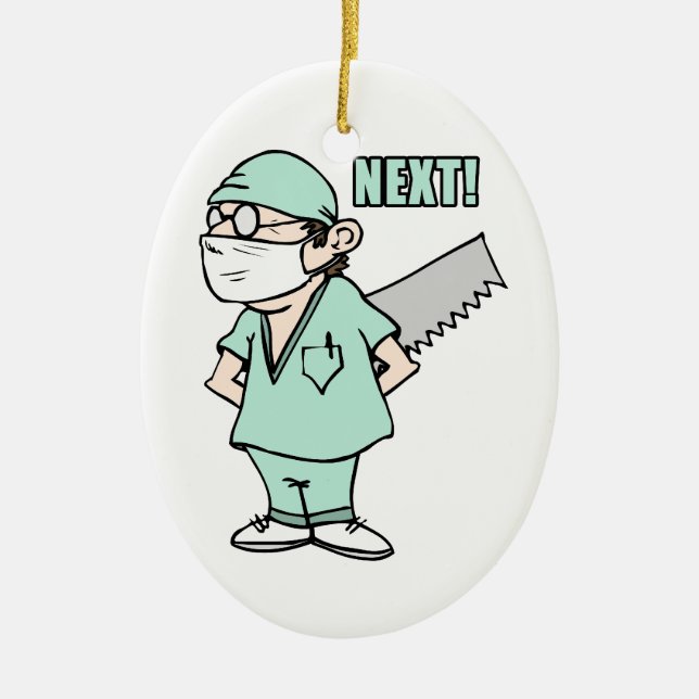 Next! Ceramic Ornament (Front)