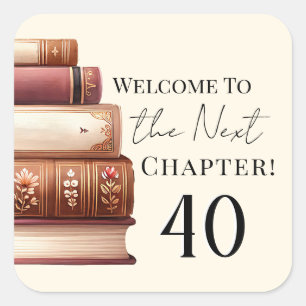 Next Chapter Any Age Adult Birthday Keepsake Square Sticker