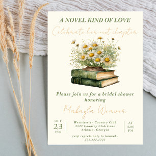 Next Chapter Boho Book Lover Floral bridal shower Invitation