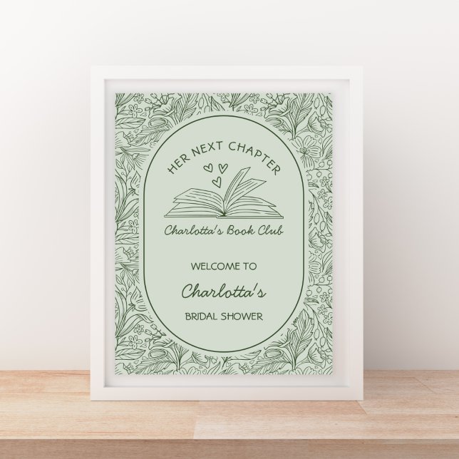 Next Chapter Book Theme Bridal Shower Welcome Poster (Next Chapter Book Theme Bridal Shower Welcome Poster)