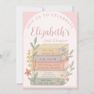 Next Chapter Book Themed Birthday Invite