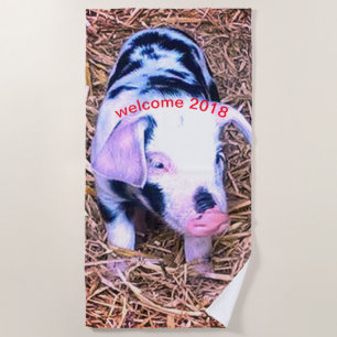 next cute piglet beach towel