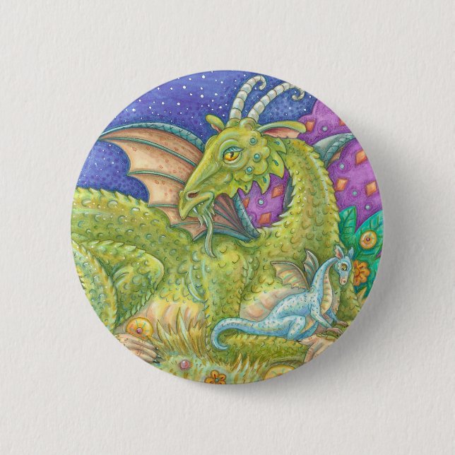 Next Generation Blue Baby Dragon Button Fantasy (Front)