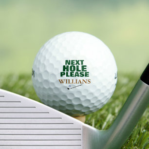 Next Hole Please Typography Golf Balls