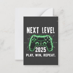Next Level 2025 Play Win Repeat Funny Gaming Gamer Card