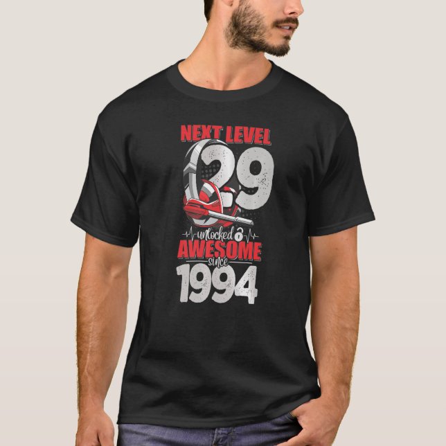 Next Level Unlocked 29 Year Old Boy 1994 Headset G T-Shirt (Front)