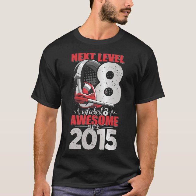 Next Level Unlocked 8 Year Old Boy 2015 Headset T-Shirt (Front)