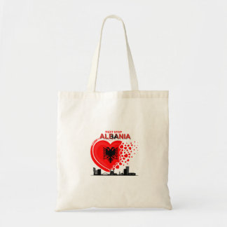 Next Stop Albania Heart Design Tote Bag