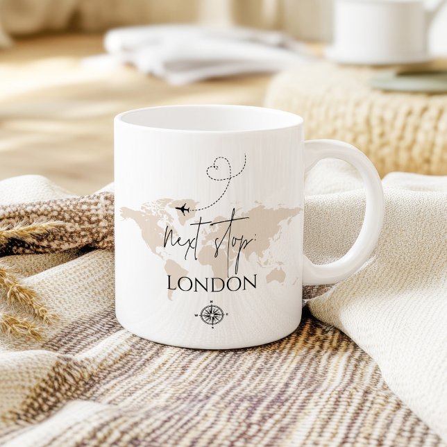 Next stop city/ country Wanderlust World Map Coffee Mug (Creator Uploaded)