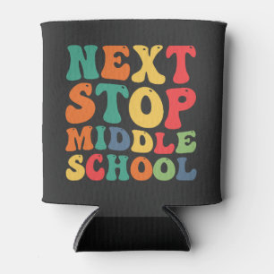 Next Stop Middle School Funny Groovy Graduation Can Cooler