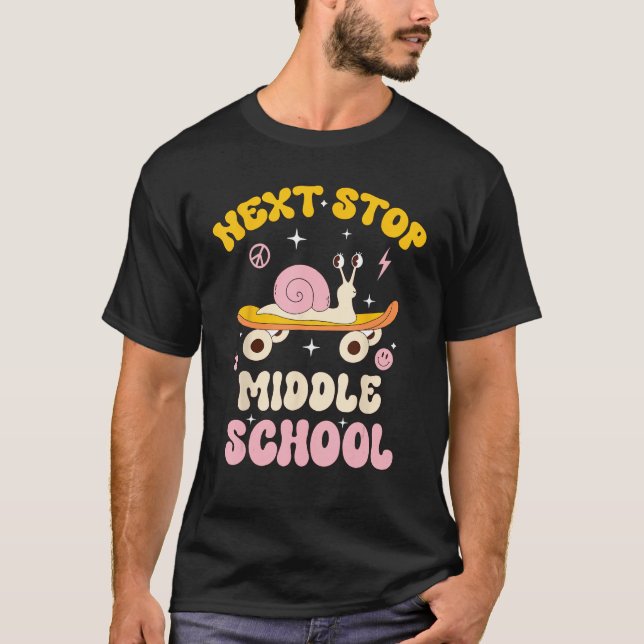 Next Stop Middle School Groovy Holiday Last Day Of T-Shirt (Front)