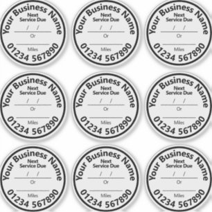 Next Vehicle Service Due Windshield Stickers