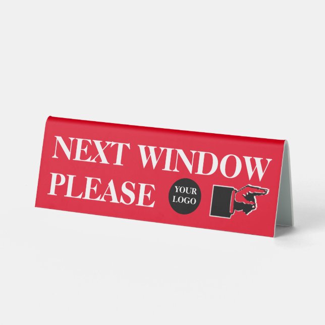 Next window please finger pointing logo red black (Front)