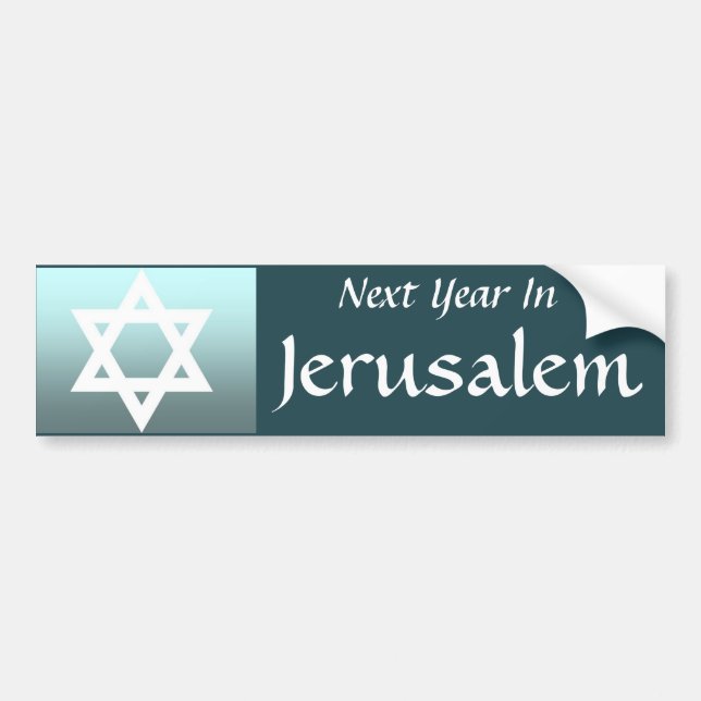 Next Year In Jerusalem Bumper Sticker (Front)