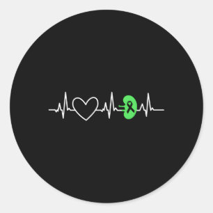 Ney Disease Awareness Hebeat Transplant Organ Dono Classic Round Sticker