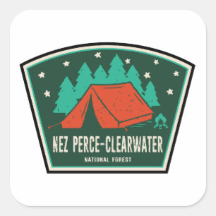 Nez Perce-Clearwater National Forest Camping Square Sticker