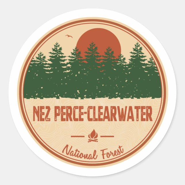 Nez Perce-Clearwater National Forest Classic Round Sticker (Front)