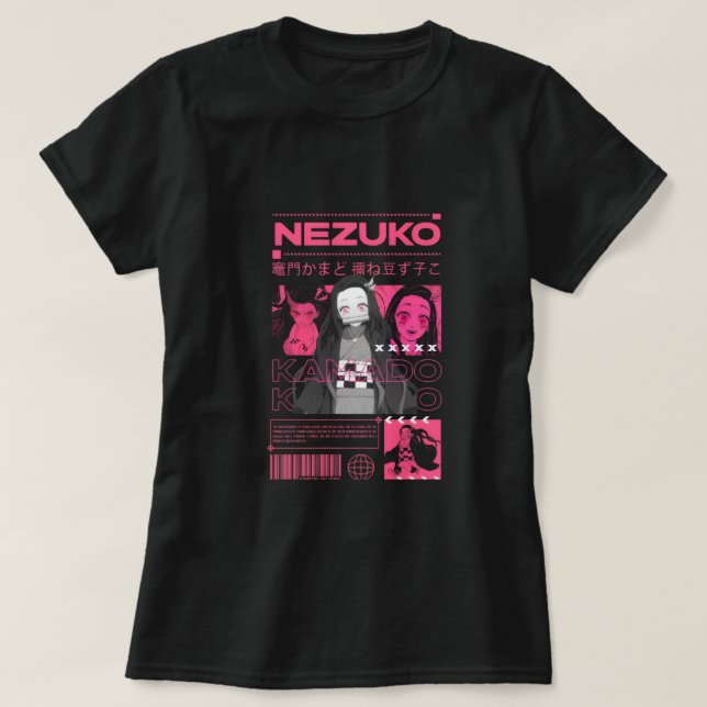 Nezuko Kamado // Neon Synthwave Tee (Design Front)