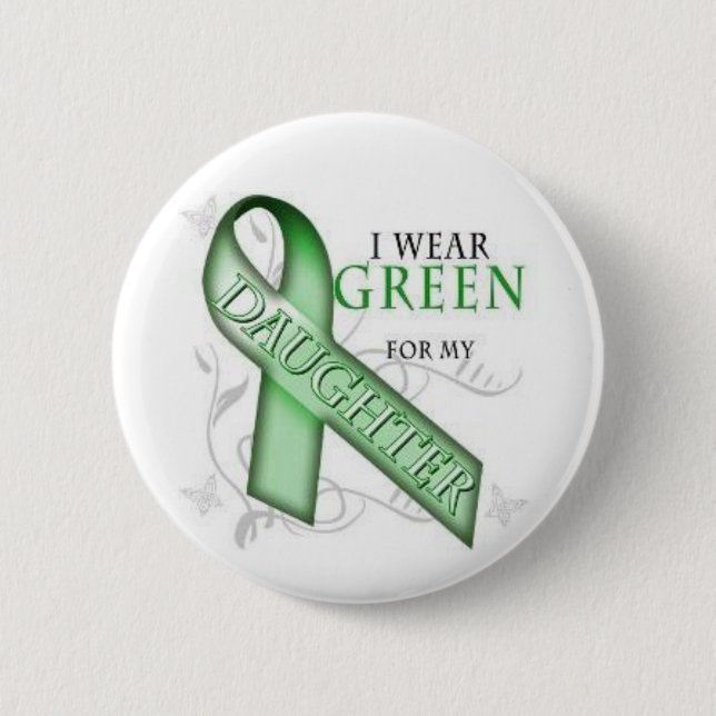 NF1, Neurofibromatosis Awareness - Green Ribbon 6 Cm Round Badge (Front)