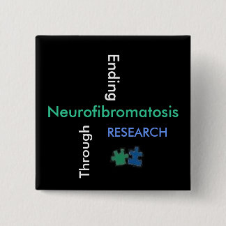 NF - We will find a cure with research! 15 Cm Square Badge