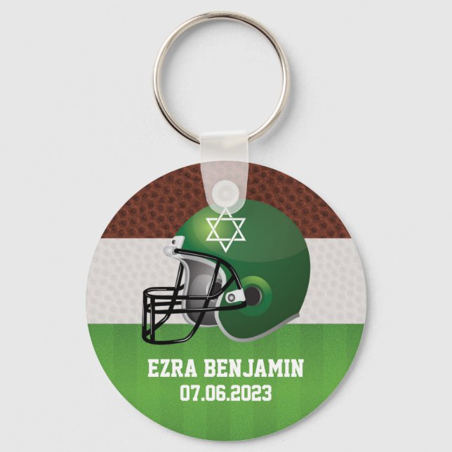 NFL American Football Bar Mitzvah Key Ring (Front)