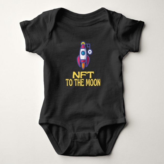 NFT To The Moon Non-Fungible Token Baby Bodysuit (Front)