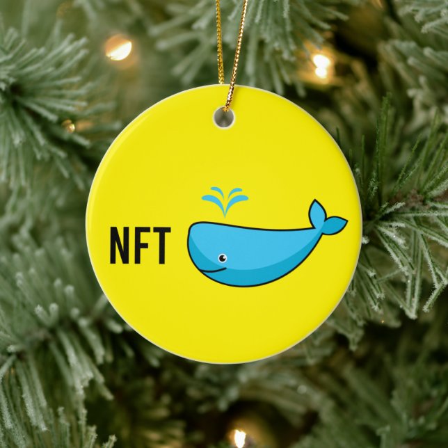 NFT Whale Art Funny Ceramic Ornament (Tree)