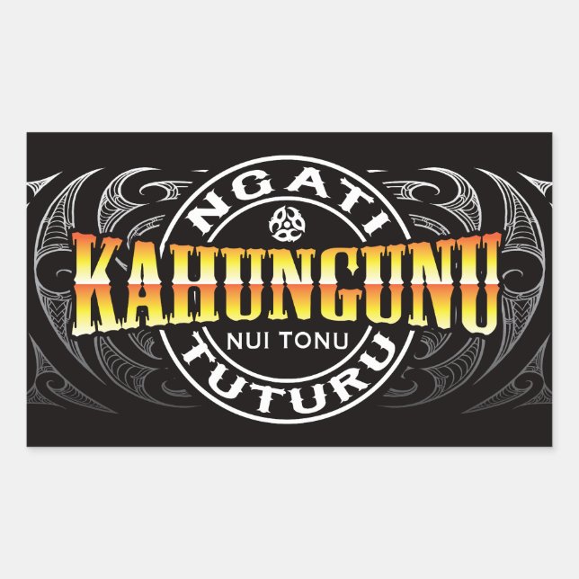 Ngati Kahungunu Lifer Moko Chrome Rectangular Sticker (Front)