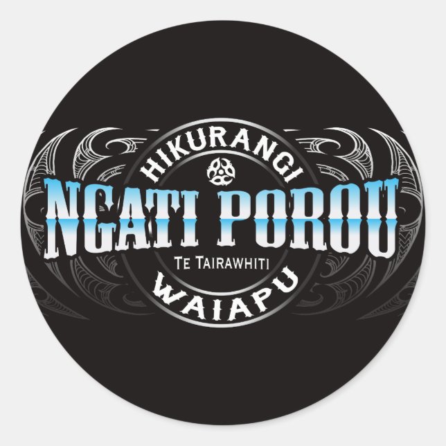 Ngati Porou Lifer Moko Chrome Classic Round Sticker (Front)