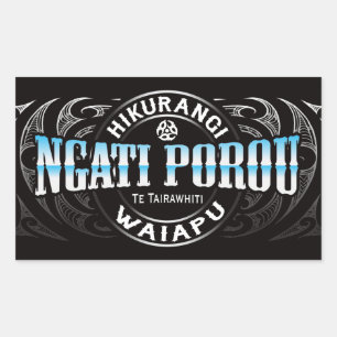Ngati Porou Lifer Moko Chrome Rectangular Sticker