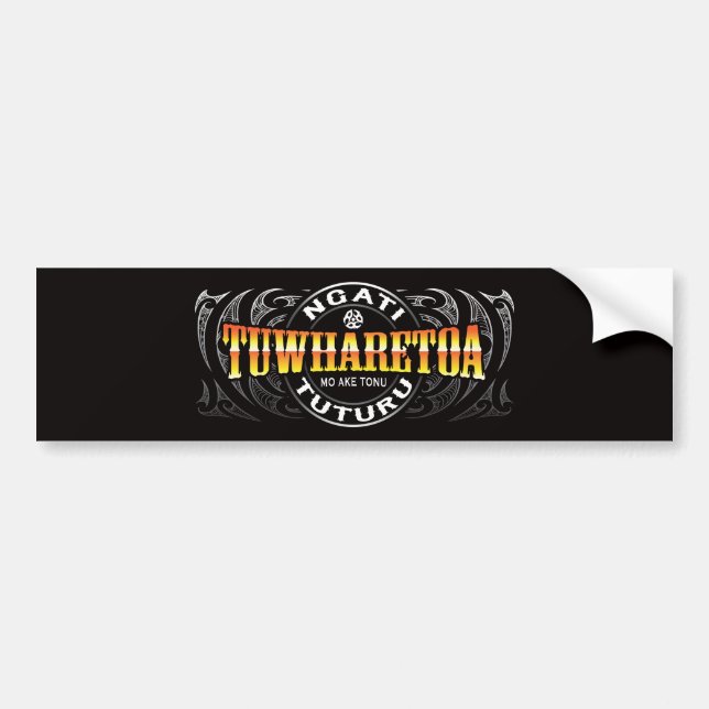 Ngati Tuwharetoa Life Moko Chrome Bumper Sticker (Front)