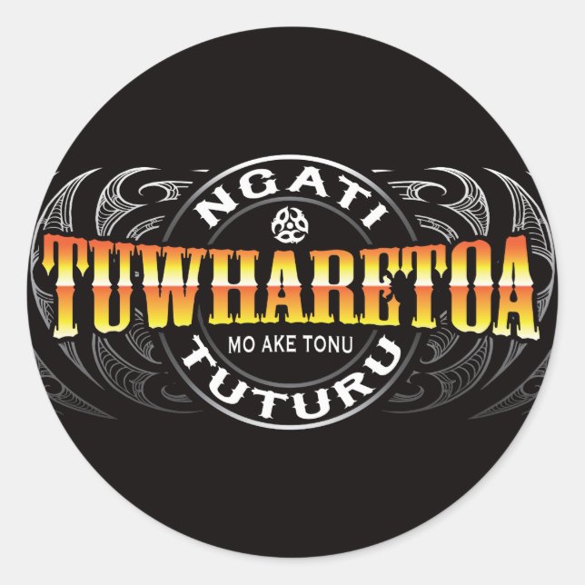 Ngati Tuwharetoa Life Moko Chrome Classic Round Sticker (Front)