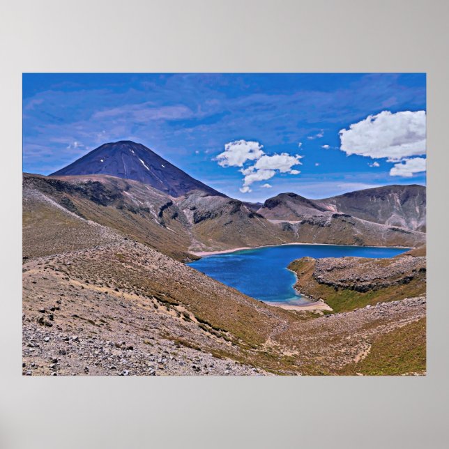 Ngauruhoe and Upper Tama Lake Poster (Front)