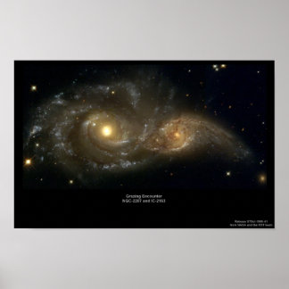NGC-2207 and IC-2163 Grazing Galaxies Poster