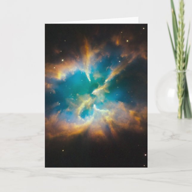 NGC 2818 Planetary nebula glowing Card (Front)
